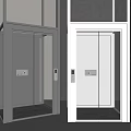 Modern Black and White Elevator with Glass Doors and Sleek Contemporary Design