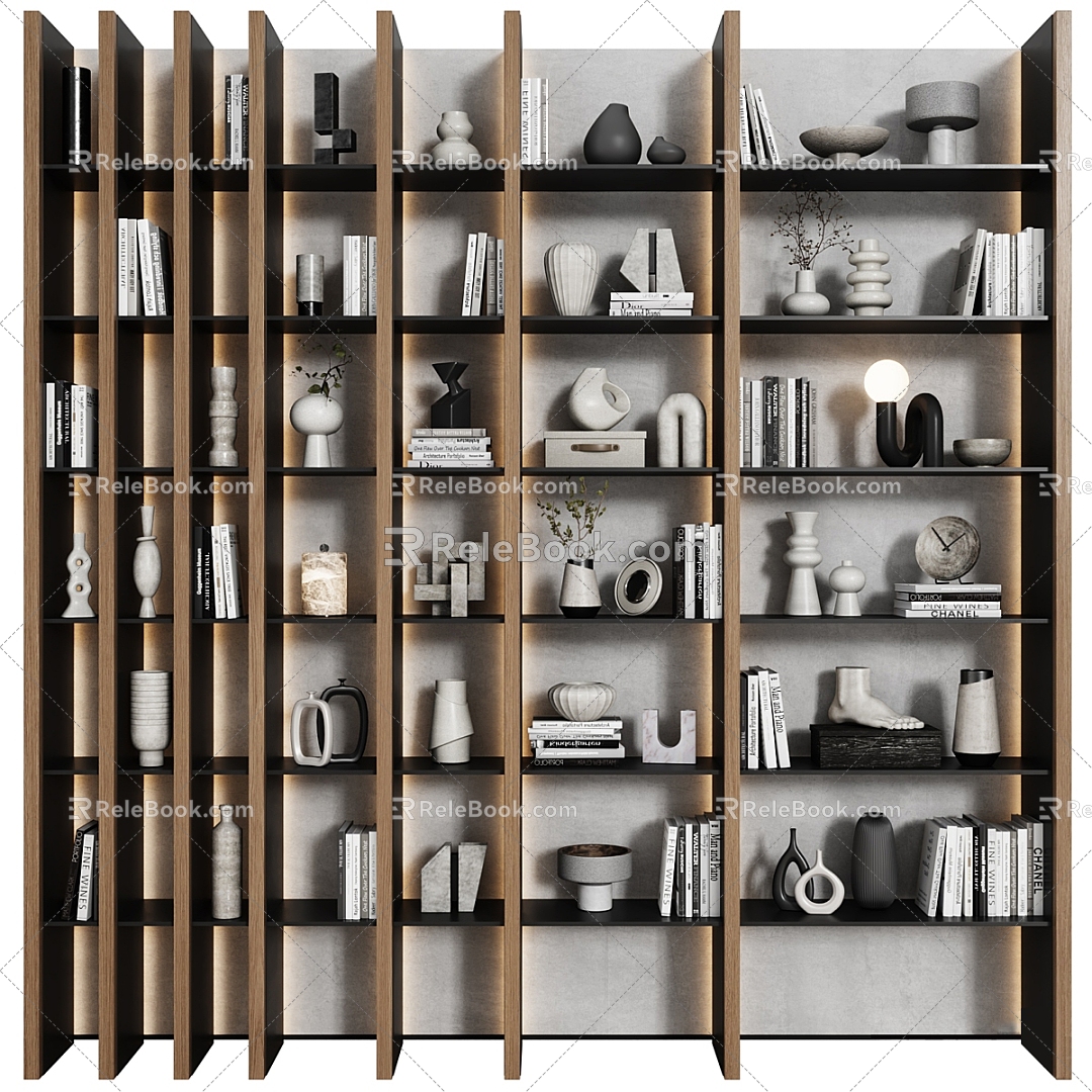 Bookshelf Storage Rack Shelf Bookshelf Ornaments Storage Rack Book Ornaments Decorations Shelf Home Furniture 3d model