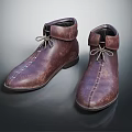 Classic Brown Leather Lace Up Boots With Stitched Design And Retro Style