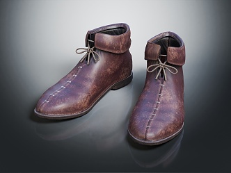 Modern Boots Ancient Shoes Ancient Leather Shoes Ancient Leather Boots 3d model