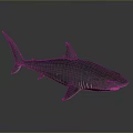 Detailed Blue Gray Shark With Red Mouth Accents 3D Rendered On Dark Gradient Background
