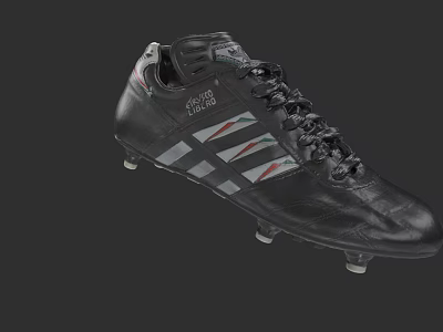 Black Football Shoes with Striped Design and Studded Soles for Sports 3d model