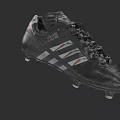 Black Football Shoes with Striped Design and Studded Soles for Sports