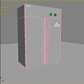 Stainless Steel Double Door Refrigerator With Temperature Control Knobs And Blue Label As Kitchen Appliance