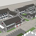 Traditional Chinese Courtyard Architecture Complex With Ancient Style Buildings And Courtyard Layout 3d model