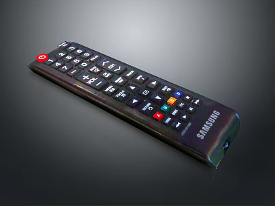 Samsung Black Computer Remote Control With Multifunctional Buttons And Ergonomic Design 3d model