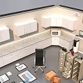 Home Furniture Arrangement Featuring Table Chair Set And Diverse Interior Items