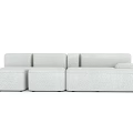 White Upholstered Modern Modular Sectional Sofa with Multiple Seats and Clean Design 3d model