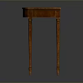 Elegant Wooden Dressing Table With Carved Legs And Curved Top Surface
