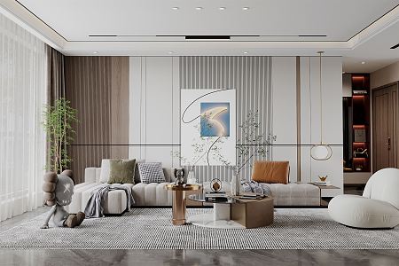 Light Luxury Living Room Home Living Room 3d model