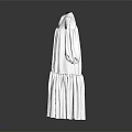 Elegant White Long Sleeve Dress With Frilled Hem And Loose Fit