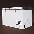 White Chest Freezer With Double Lid And Black Trim Digital Control Panel