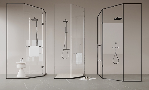 Modern Shower Room Shower Room Rain Partition Shower 3d model