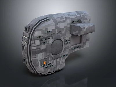 Futuristic Sci-Fi Mechanical Device Structure With Gray Panel Buttons And Circular Component 3d model