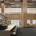 Modern Library Large Lobby 3d model
