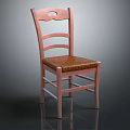 Modern Leisure Chair With Pink Wooden Frame And Brown Leather Seat Design