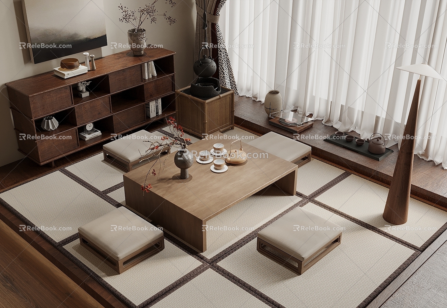 Mediaque Tatami Tea Room Zen Tea Room 3d model