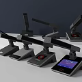 Modern Headphones And Speakers With Digital Displays And Adjustable Designs