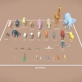 Diverse Animal Figurines Collection Display With Different Species Including Giraffe And Elephant