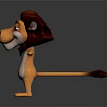 3D Cartoon Lion Character With Red Mane Standing And Open Arms Friendly Pose