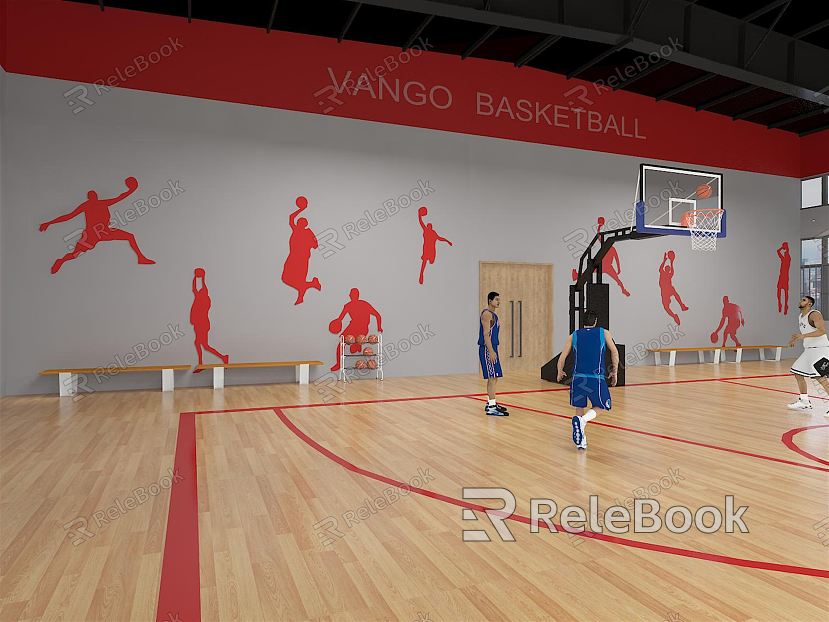 modern basketball stadium basketball player model