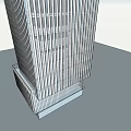 Tall Modern Office Building With Glass Curtain Wall And Vertical Structure 3d model