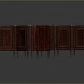Elegant Wooden Room Dividers With Intricate Grain And Metal Legs Design