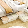 White Storage Baskets Under Bed for Organizing Folded Towels and Clothes 3d model