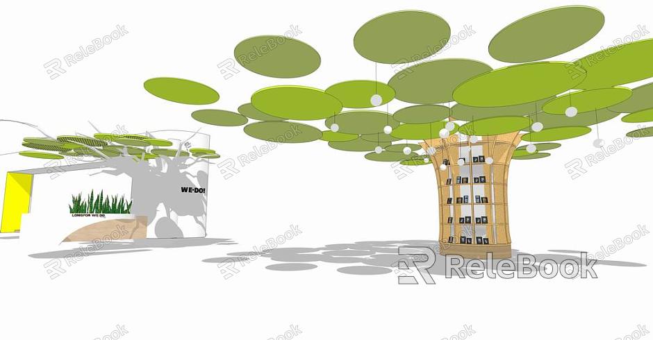 Modern Column Abstract Tree Component Building Interior Component model