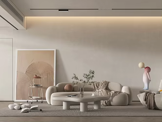 Cream Style Living Room Cream Style Living Room Milk Cafe Warm Docism 3d model
