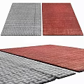 Gray and Red Square Rugs with Textured Patterned Design for Home Decor 3d model