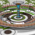 Round Corridor Bridge Rotary Stairs 3d model