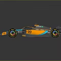 McLaren Formula 1 Race Car With Yellow Blue Livery And Aerodynamic Design