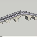 Traditional Chinese Stone Arch Bridge with Stone Steps Railings and Decorative Pillars