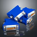 Blue VGA Connectors Multiple Practical Computer Accessories For Daily Use 3d model