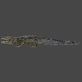 Detailed Crocodile 3D Model With Open Mouth And Scaly Skin