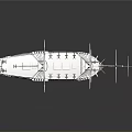 Detailed Wooden Sailboat Model With Two Masts And Reflected Surface on Gray Background