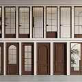 Various Styles Of Hinged Doors With Glass Panels Wooden Frames And Arch Designs