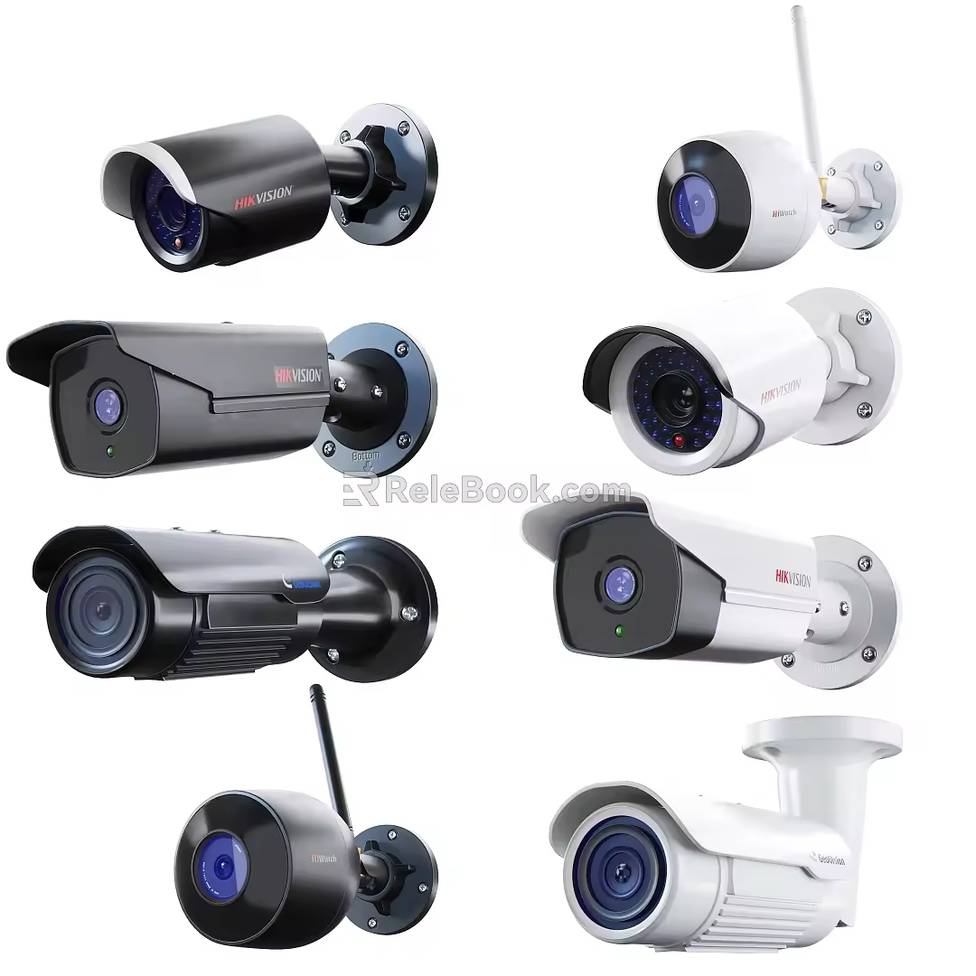Modern camera security surveillance camera combination 3d model