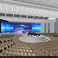 New Energy Vehicle Launch Event Stage Featuring Displayed Cars And Audience Seats