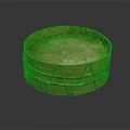 Traditional Wooden Round Musical Drum With Rope Bindings On Dark Reflective Surface