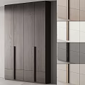 Modern Wooden Wardrobe with Long Vertical Handles Minimalist Interior Design And Sleek Surface