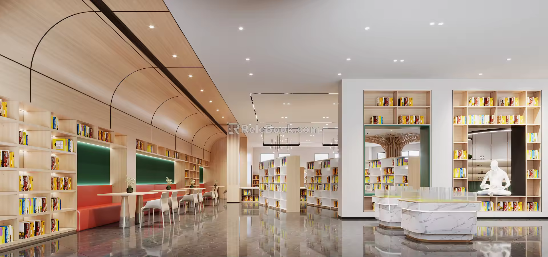 Modern Library Sales Department Book Bar Card Seat 3d model