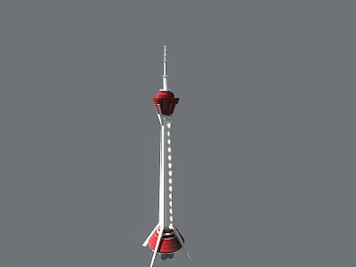 Road Infrastructure Tall Red And White Traffic Monitoring Tower Structure 3d model