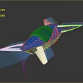Blue Futuristic Aerodynamic Spacecraft Model for Space Exploration with Structural Parts 3d model