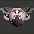 Game Movie Character With Pink Body Butterfly Like Wings With Decorative Patterns And Antennae