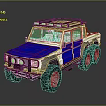 Industrial Heavy Duty Off Road Vehicle With Blue White Body Six Wheel And Roof Rack