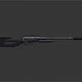 Modern Sniper Rifle With Long Barrel Scope And Tactical Design Features