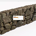 Rustic Building Exterior Wall With Irregular Stone Blocks And Natural Texture 3d model