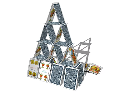 Fun Interactive Playing Cards Tower Structure Stacking Game For Family Board Entertainment 3d model